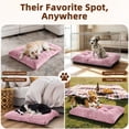 thumbnail image 7 of Sasttie Small Dog Bed, Soft Rose Velvet Washable Crate Pad for Small and Medium Dogs, Non-Slip Bottom, Suitable Kennel Cage and Cat Bed Mat, 23 x 18 in, Pink, 7 of 7