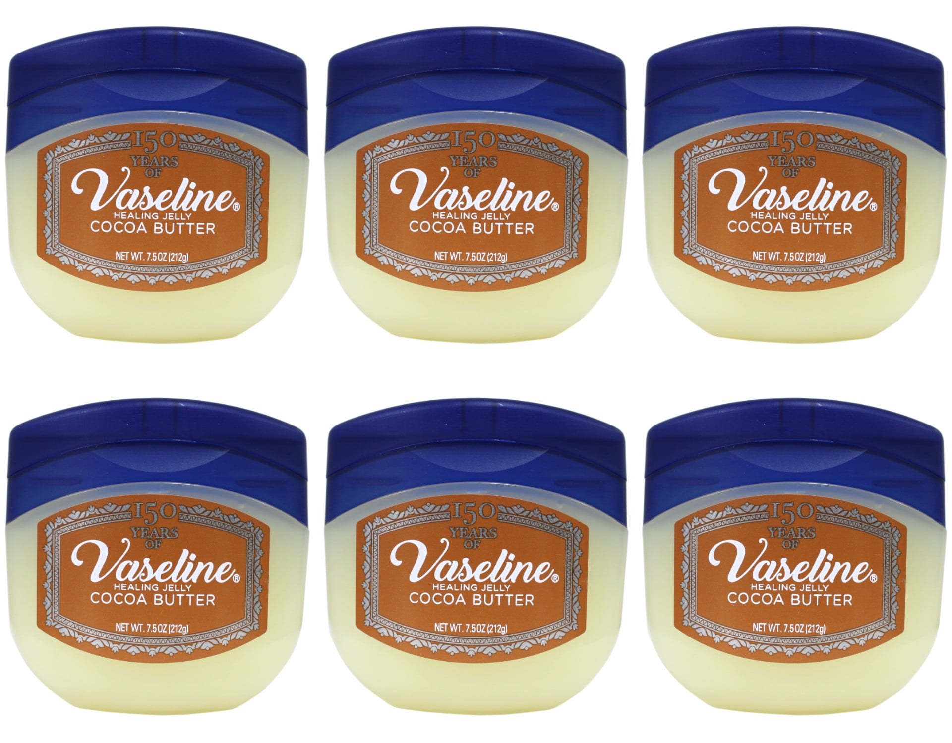 Vaseline Rich Conditioning Petroleum Jelly Cocoa Butter 7.5 oz (Pack of 6)