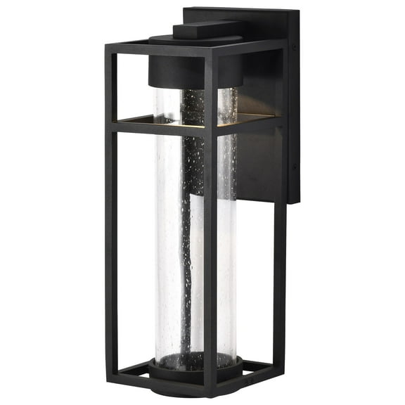 Nuvo Lighting Ledges 6W LED Medium Wall Lantern Matte Black with Clear Seeded Glass