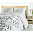 thumbnail image 5 of Ambesonne Saying Duvet Cover Sets, Calligraphy on Dotted Design, 2-King, Dark Grey and White, 5 of 7