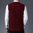 thumbnail image 4 of Men's Sweater Vest Male Autumn Winter Buckle V Neck Pure Color Wool Collarless Shirt Body Type Non Hooded Pocket Design, 4 of 6