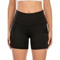 thumbnail image 4 of Women's Yoga Shorts Tummy Control Yoga Gym Running Shorts Athletic Active Yoga Lounge Quick Dry Activewear with Pockets, 4 of 6