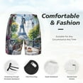 thumbnail image 3 of Balery Parisian Cafe With Eiffel Bañador para hombre, shorts de playa de secado rápido con entrepierna y forro de compresión-Large, 3 of 6