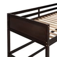 thumbnail image 3 of Kumix Loft Bed Twin Size, Wood Loft Bed with Full Length Guardrail and Inclined Ladder for Teens Adults, Heavy Duty Loft Bed for Bedroom, Dorm, Spacious Under Bed Space, Noise-Free, Espresso, 3 of 7