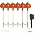 thumbnail image 5 of Upgraded 2 Pack Halloween Solar Pumpkin Lights Outdoor Decorations,More Modes Waterproof Halloween Pathway Stake Lights with Colorful LEDs, Pumpkin Decor for Garden, Yard, Party, Multicolor, 5 of 6
