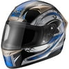 GLX DOT Tribal Full Face Motorcycle Helmet, Blue, M