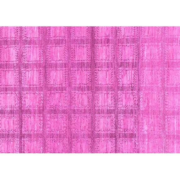 Ahgly Company Indoor Rectangle Checkered Pink Modern Area Rugs, 8' x 12'