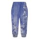 thumbnail image 4 of Mujeres Capri Pantalones Casual Suelto Largo Pantalones de Impresión con Corbata Elástica Cintura Y Bolsillos, 4 of 6