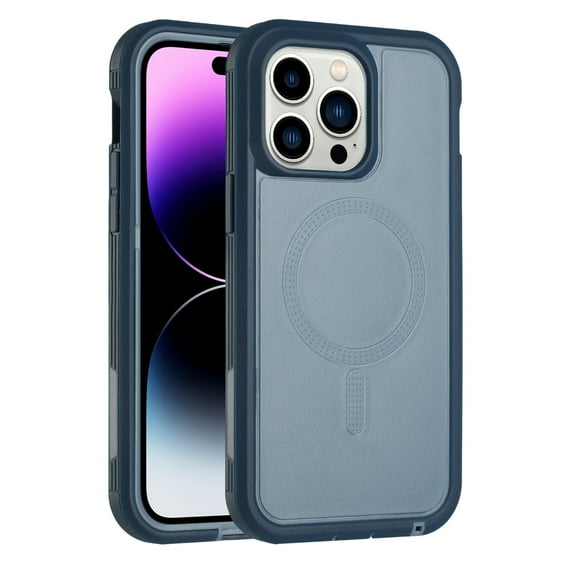Decase Compatible with For Apple iPhone 14,Support Wireless Charging,Heavy Duty Rugged Shockproof Phone Cover[Military Grade Drop Protection] Mag Safe Magnetic Shell - darkblue