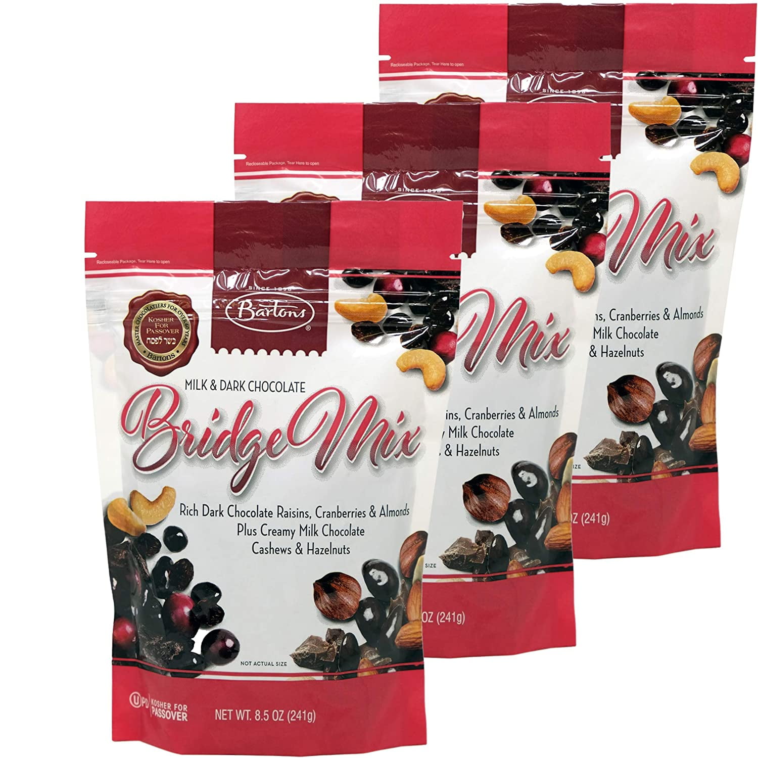 Bartons Milk & Dark Chocolate Bridge Mix, Kosher For Passover, 8.5oz