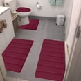 thumbnail image 2 of Sentmoon Non Slip Bathroom Rug Bath Mats for Bathroom Foam Bath Mat 4 Set Bathroom Rugs for 4 Pcs Toilet Mats Soft Comfortable Water Absorption Non Slide Thick Washable Easier To Dry Dark, 2 of 10