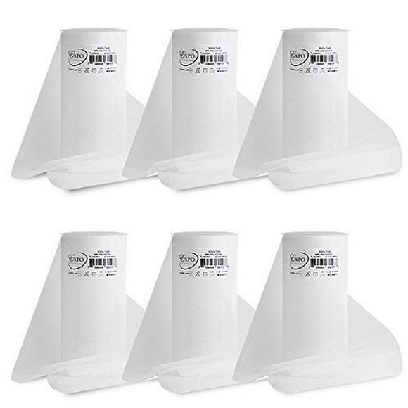 Expo International Pack of 6 Premium Shiny Spools of 6 Inch X 25 Yards | White Tulle