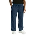 thumbnail image 2 of Men's Relaxed-Fit Drawstring Straight-Leg Pants, Solid Color Casual Trousers for Travel, Daily Wear and Spring Summer,Navy,XL, 2 of 7