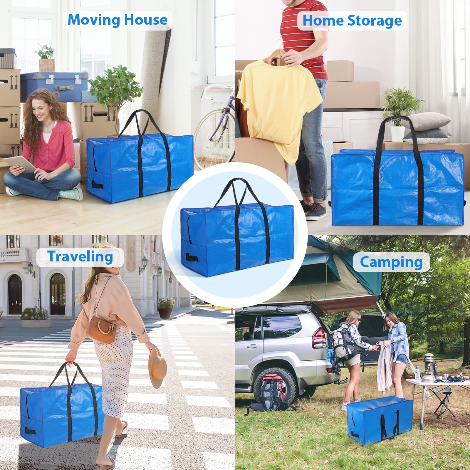  Mixweer 16 Pcs Heavy Duty Extra Large Moving Bags Oversize  Waterproof Storage Bags with Zippers, Handles 29 x 14 x 13'' Packing Bags  for Moving Storage Tote for Space Saving Moving