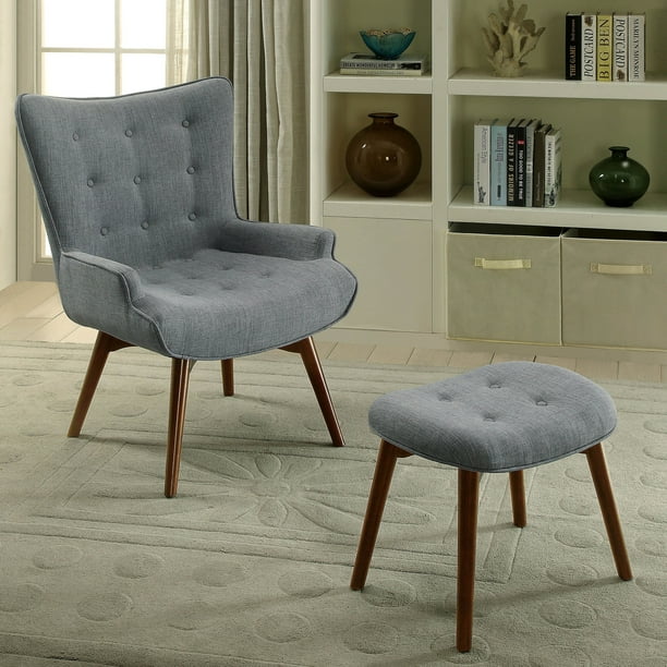 Furniture Of America Olla Modern Grey 2 Piece Armchair W Ottoman Set Com Furniture Of America Olla Modern Grey 2, Belham Living Owen Leather Sofa Set