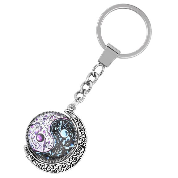 OUNONA Butterfly Keychain Pendant with Creative Design for Decor Silver Color Plastic and Metal 3 5 Inches