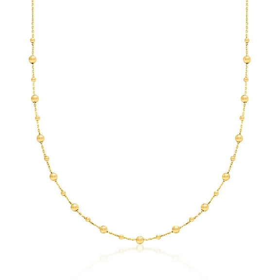 Ross-Simons Italian 18kt Yellow Gold Bead Station Necklace, Women's, Adult
