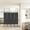 thumbnail image 5 of Karl home Room Divider, 4 Panel Folding Partition Privacy Screens, Portable Freestanding Polyester Wall Divider for Office,Room,Restaurant Separation, 65" W X 69" H (Black), 5 of 14