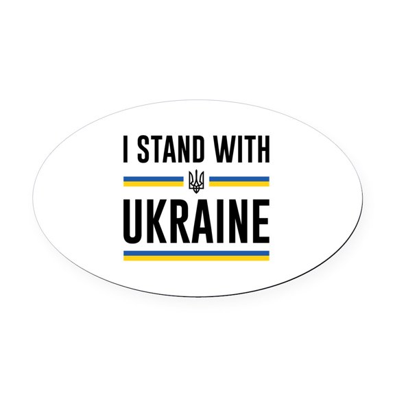 CafePress - I Stand With Ukraine - Oval Car Magnet