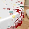 thumbnail image 3 of Duangreer Retro Christmas 70''Round Tablecloth, Elk Sled Xmas Tree Print, Washable Picnic Table Cover for Family Party, Dining, Indoor and Outdoor, 3 of 6