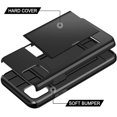 thumbnail image 3 of Wallet Case for iPhone 11 Case with Card Holder Dual Layer Hybrid Shell Heavy Duty Protection Shockproof Anti Scratch Soft Rubber Bumper Cover Case for iPhone 11 6.1 inch Black, 3 of 14