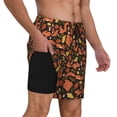 thumbnail image 3 of Haiem Forest Squirrel Mens Swim Trunks with Compression Liner 2 in 1 Swimming Shorts Stretch Swimwear Quick Dry,Board Shorts-Medium, 3 of 9