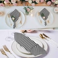 thumbnail image 2 of Black White Stripe Cloth Napkins, Modern Minimalist Geometric Striped Washable and Reusable Dinner Napkins Set of 6, Table Napkin for Kitchen Party Birthday Wedding Hotel Housewarming 20"x20", 2 of 8