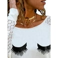 thumbnail image 3 of DYMADE Women Printed Round Neck Splice Lace Long Sleeve T-shirt Top, 3 of 3