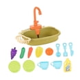 thumbnail image 2 of Juguetes de fregadero de cocina con accesorios de agua corriente, de ciclo del agua, regalos de cumpleaños, juguetes de simulación para niños, Verde, 2 of 10