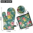 thumbnail image 6 of Pioneer Flower Kitchen Oven Mitt and Pot Holder Sets 4 Pcs for Baking, Cooking and Grilling, Heat Resistant Up To 392 °F, 6 of 7