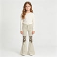 thumbnail image 3 of LRen Girls Flare Pants School Uniform Straight Leg Casual Uniform Bottoms with Pocket Summer Lightweight Pant for Big Kids Age 15-16 Years, 3 of 5