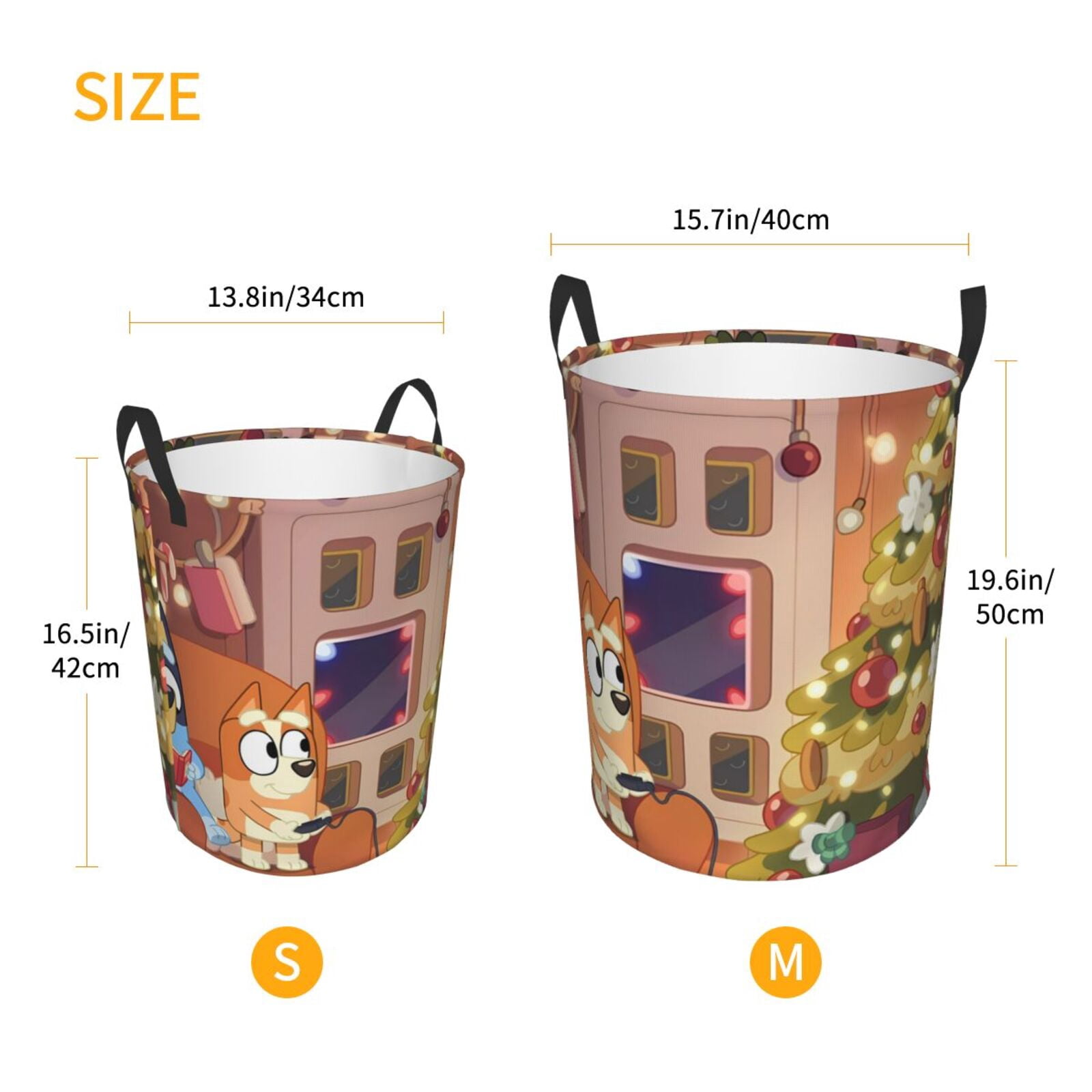Johaoi Bluey Pattern Round Large Laundry Basket -Storage Basket - Toy Storage Basket, Perfect as Hamper, Kids Room Storage, and Toy Containment-