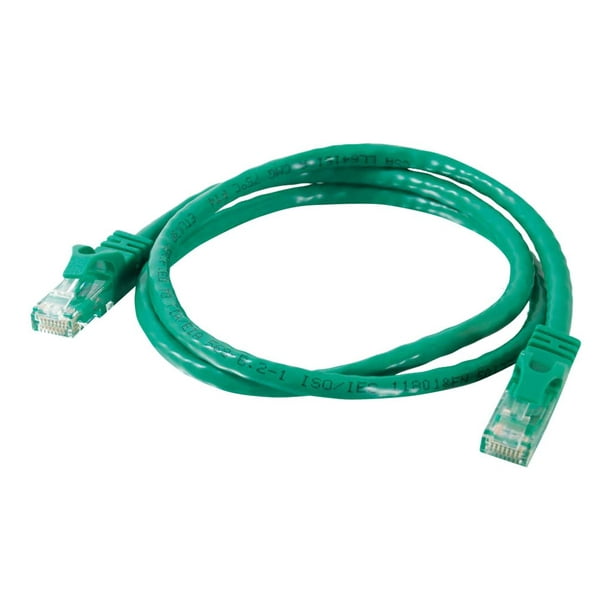 C2G Ethernet CAT 6 Cat6 Câble de 14 Pi - Sans Accrochage (UTP) - Vert - Câble de Raccordement - RJ-45 (M) à RJ-45 (M) - 14 Pi - - Moulé, Sans Accrochage - Vert