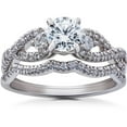 thumbnail image 1 of 1 1/6ct Diamond Infinity Engagement Wedding Ring Bridal Set 14K White Gold, 1 of 4