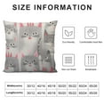 thumbnail image 6 of Wuche  Cat Throw Pillow Cover Cute Cartoon Animal Kitten Head Doodle Smile Rectangle Pillow Cases Home Decorative Cushion Cover for Bed Sofa Grey White Black 2pc, 6 of 6