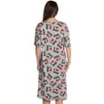 thumbnail image 3 of Just Love Short Sleeve Nightgown Sleep Dress for Women (Grey - I Heart Sleep, Large), 3 of 3