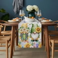 thumbnail image 2 of Sunflowers Table Runner - 60 Inch Long, Kitchen Dining Table Runner Dresser Scarves, Spring Flowers Gnomes Hydrangea Daisy Wood Farmhouse Decor for Coffee Tables Wedding Party Banquet, 2 of 8