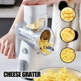 thumbnail image 5 of Rotary Cheese Grater for Kitchen, Hand Crank Cheese Shredder with 3 Interchangeable Blades, Rotary Grater with Handle and Strong Suction Base, for Vegetables, Fruit, Nuts, 5 of 6