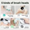 thumbnail image 4 of Bxaolu Electric Body Brush Back Scrubber for Shower Rechargeable Exfoliating Bath Brush Powered Shower Brush with Long Handle Deep Cleansing 5 Heads, Exfoliation, Massaging - Green, 4 of 9