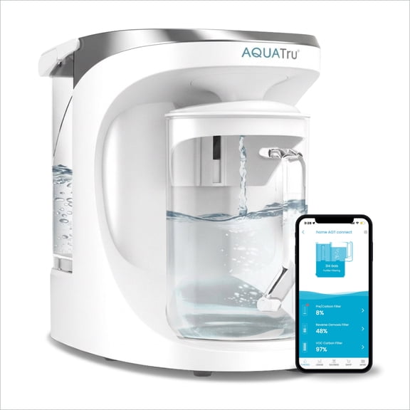 AquaTru Carafe Smart Reverse Osmosis Water Filter | Countertop RO Purifier