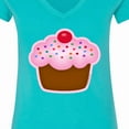 thumbnail image 4 of Inktastic Cupcake Women's V-Neck T-Shirt, 4 of 5