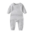 thumbnail image 2 of Beilxfa Unisex Baby Boy Girl Long Sleeve Jumpsuit 100% Cotton Newborn Solid Romper Bodysuit Infant Fall Winter Footless Onesies, 2 of 7