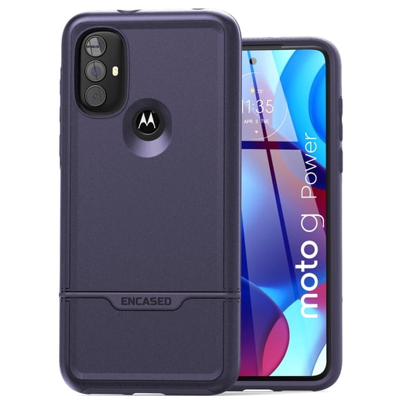 Encased Rebel Series for Moto G Power 2022 Case, Protective Full Body Cover (Motorola G Power 2022 ONLY) Purple