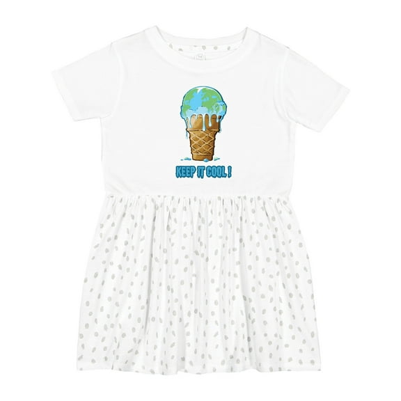 Inktastic Keep It Cool Melting Earth Ice Cream Cone Girls Toddler Dress