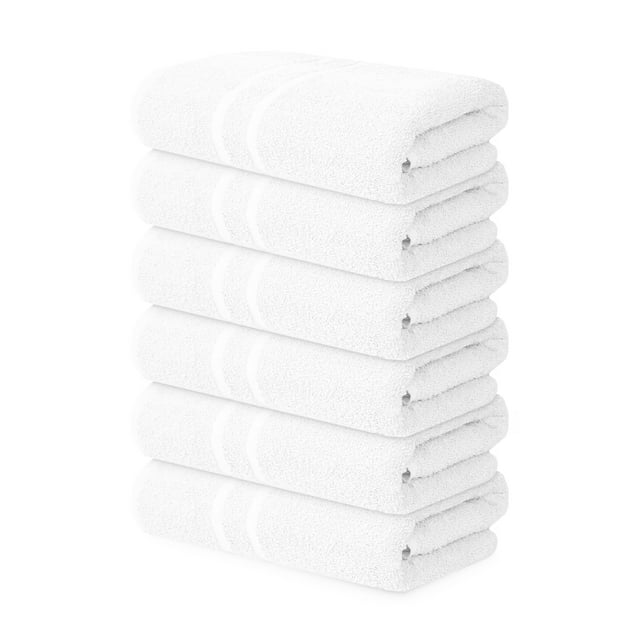 Toallas de baño Textila Basic, tamaño mediano, 60 x 120 cm, 6 unidades, algodón blanco