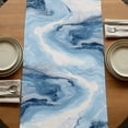 thumbnail image 5 of Table Runners 72 Inches Long Dress Scarves, Blue Marble Farmhouse Kitchen/Dining Table Runner, Coffee Tablerunners, Summer Ocean Wave Blue Ombre 18x72 Inch, 5 of 9