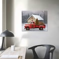 thumbnail image 3 of Nawypu Seasons of Joy - Personalized Red Truck Christmas Snow Family Print (20x16 inch), 3 of 4