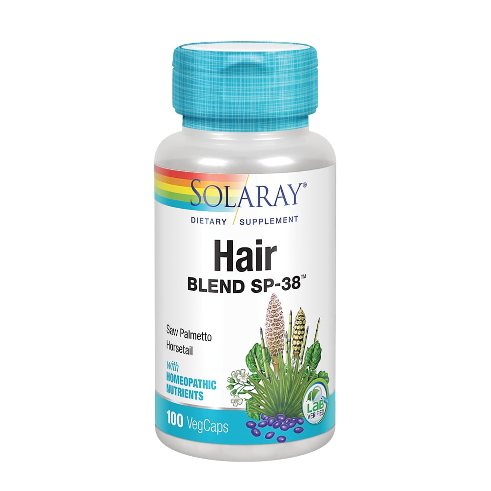 Solaray Hair Blend SP-38 | Herbal Blend w/ Cell Salt Nutrients to Help  Support Healthy Hair | 50 Servings | 100 VegCaps 