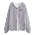 thumbnail image 3 of Gaexia Women'S Zip Up Hoodie Sweatshirt Long Sleeve Printed Pullover Winter Warm Jacket With Pockets Casual Oversized Christian Sweatshirts Y2K Preppy Clothes, 3 of 3