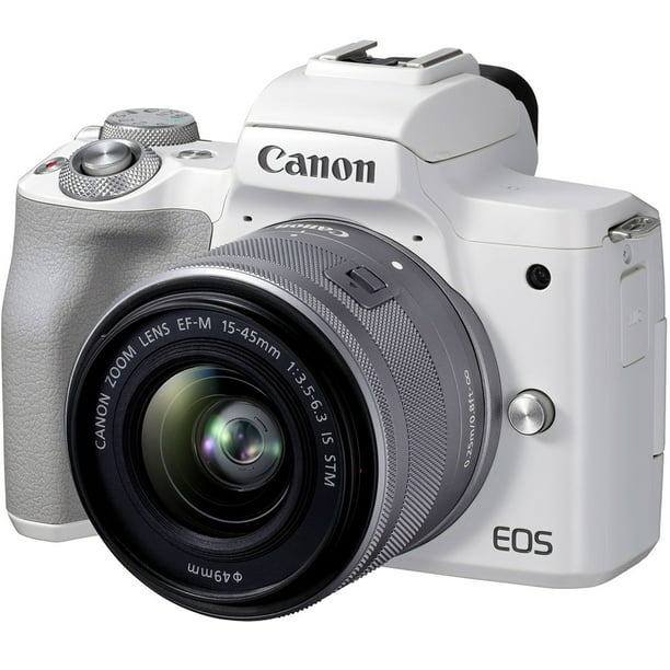 gebruiker Touhou plakband Canon EOS M50 Mark II Mirrorless Digital Camera (White) w/ EF-M 15-45mm IS  STM Lens - Walmart.com